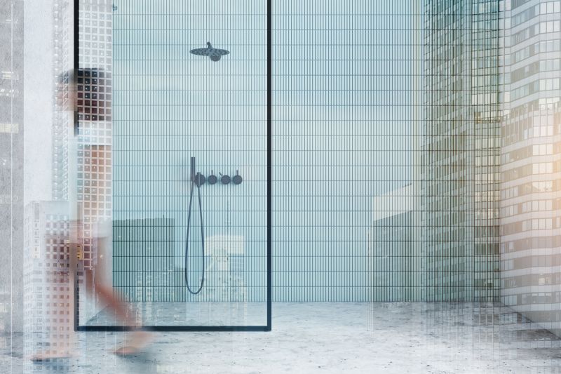 Contemporary Shower with Glass Walls
